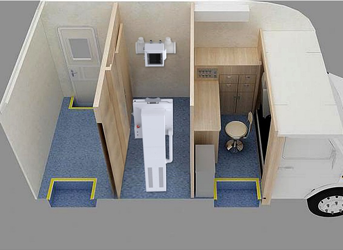 車載DR的應用場所：體檢車、醫(yī)療車、方艙醫(yī)院等